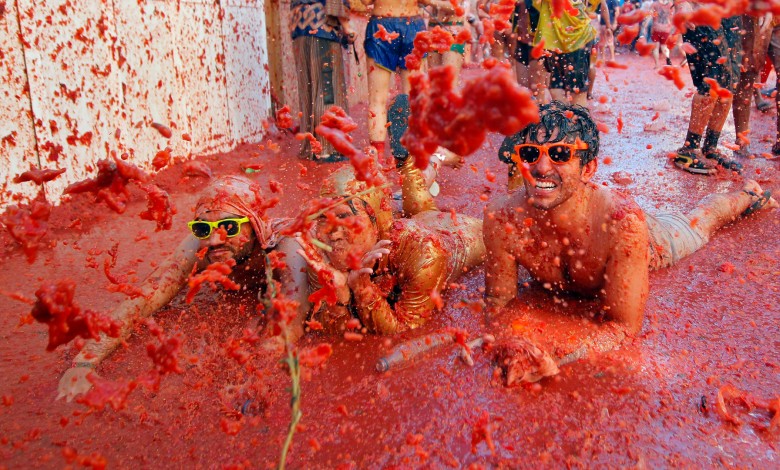 Tomatina tomato festival in Buñol, Spain